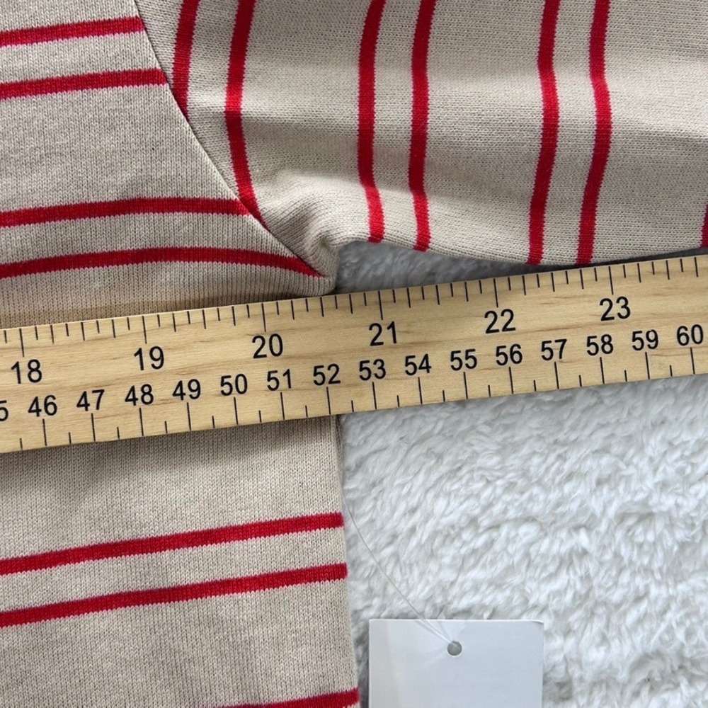 Mode‎ Of One Mens Striped Long Sleeve Tee Cinnamon Brulee Tan Red Small NWT - Picture 13 of 13